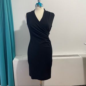 KENNETH COLE Little Black Dress Size XS V Neck Short Midi